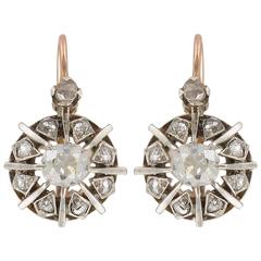 19th Century Rose Gold and Diamond Drop Earrings 9