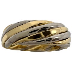 Van Cleef & Arpels 18k Weiß- und Gelbgold gedrehter Wirbel-Ring, 6 mm