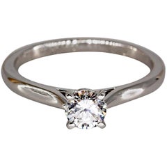 Retro Cartier Diamond Platinum Engagement Ring