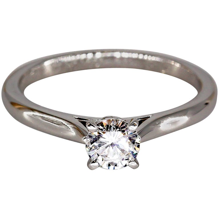 Cartier Diamond Platinum Engagement Ring at 1stDibs cartier diamond