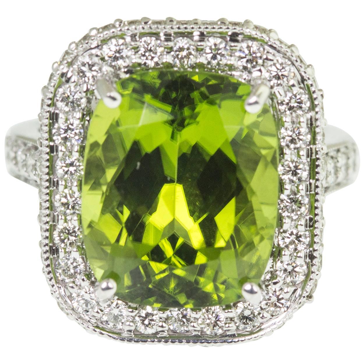 7.90 Carat GIA Emerald Diamond Gold Statement Ring Fine Estate Jewelry
