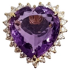 Amethystring 12.30 Karat. Sterlingsilber in 18 Karat vergoldetem Sterlingsilber