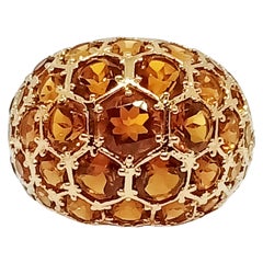 8.10cts Citrine miel.Argent Sterling en plaqué or 18K