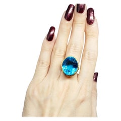 25.19 cts Swiss BlueTopaz Sterling Silver In 18K Gold Plated
