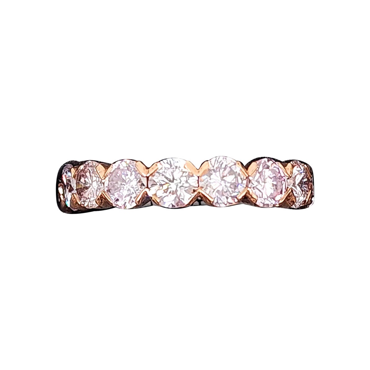 Alianza de Diamante Natural Rosa Certificado de 4,25 ct