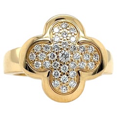 Van Cleef & Arpels Ring Pure Alhambra Diamond Flower 18ct Yellow Gold