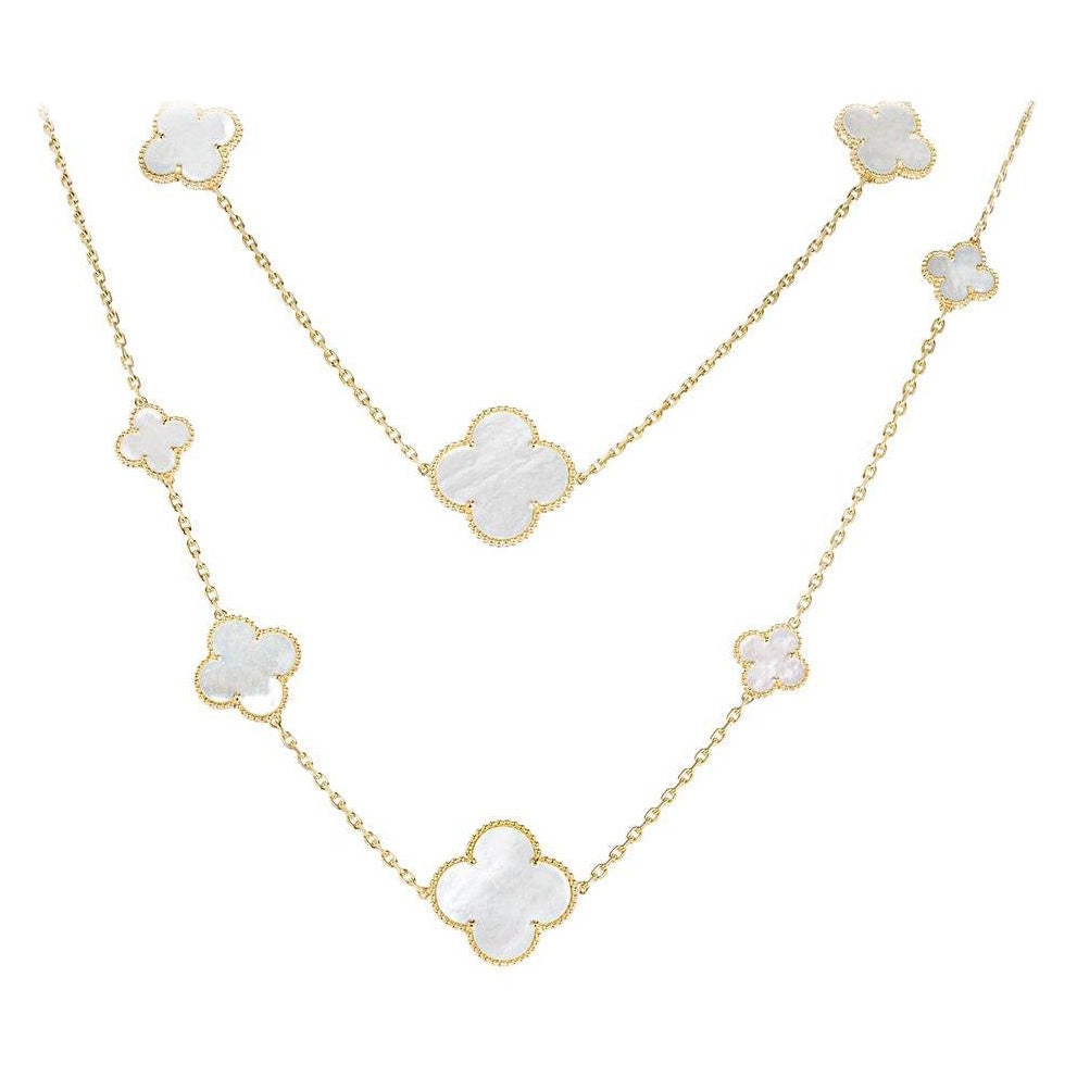 Van Cleef & Arpels Gelbgold Perlmutt Magic Alhambra Halskette VCARD7930