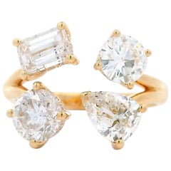 Alexander Beverly Hills 2.95ct Floating Diamonds Ring 18k Yellow Gold