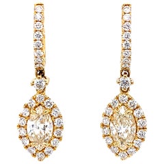 Alexander Beverly Hills EGL Orecchini a goccia con diamanti da 3,00ctt in oro giallo 18k