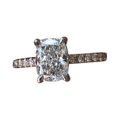 Anello con taglio a cuscino da 2 carati Anello di moissanite in argento 925 per lei Regalo unico.