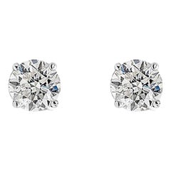 GIA-zertifizierte 2,03 Karat insgesamt, Diamant-Ohrstecker im runden Brillantschliff
