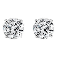 2,09 Karat insgesamt, Diamant-Ohrstecker im runden Brillantschliff