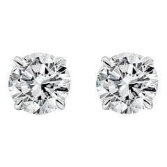 Pendientes de diamantes de talla brillante redondos, certificados por GIA, de 2,17 quilates en total