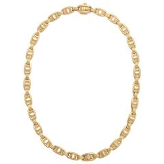 Kieselstein Cord Green Gold Diamond and Baguette Necklace
