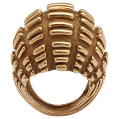 Modernist Bombe Yellow Gold Ring