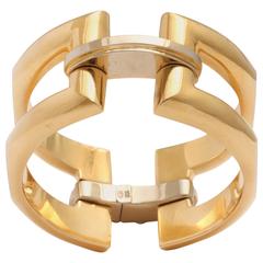 Modernist Gold Flexible Cuff Bracelet