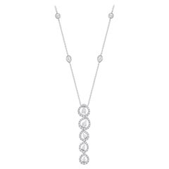 HARAKH 18KT White Gold Colorless Diamond Contemporary Drop Pendant Necklace