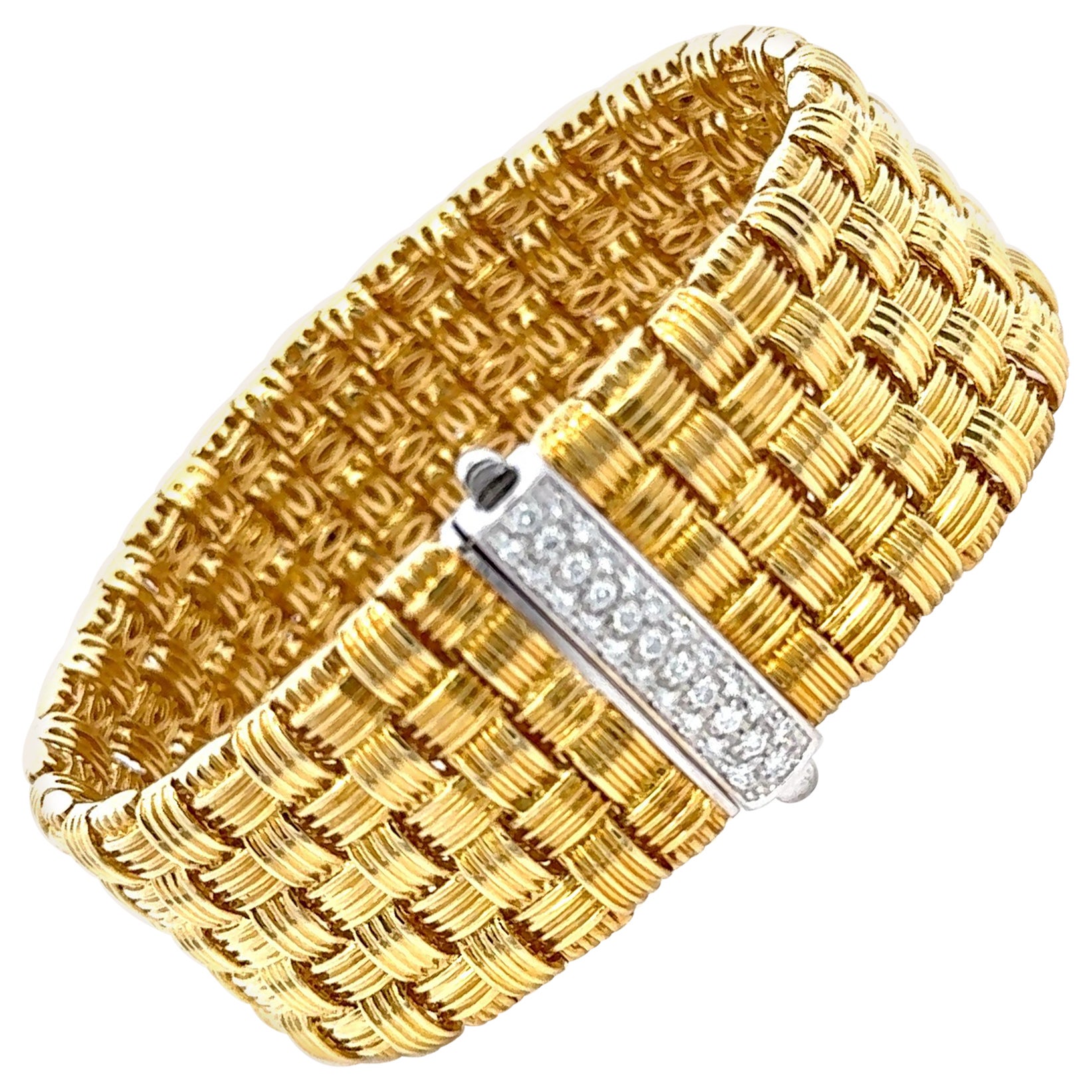 Roberto Coin 5 Row Appassionata Bracelet 18 Karat Yellow Gold 94.4 Grams 7.25"