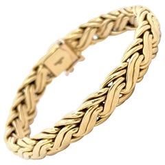 Vintage Tiffany & Co Braided Link Bracelet 35.6 Grams 18 Karat Yellow Gold
