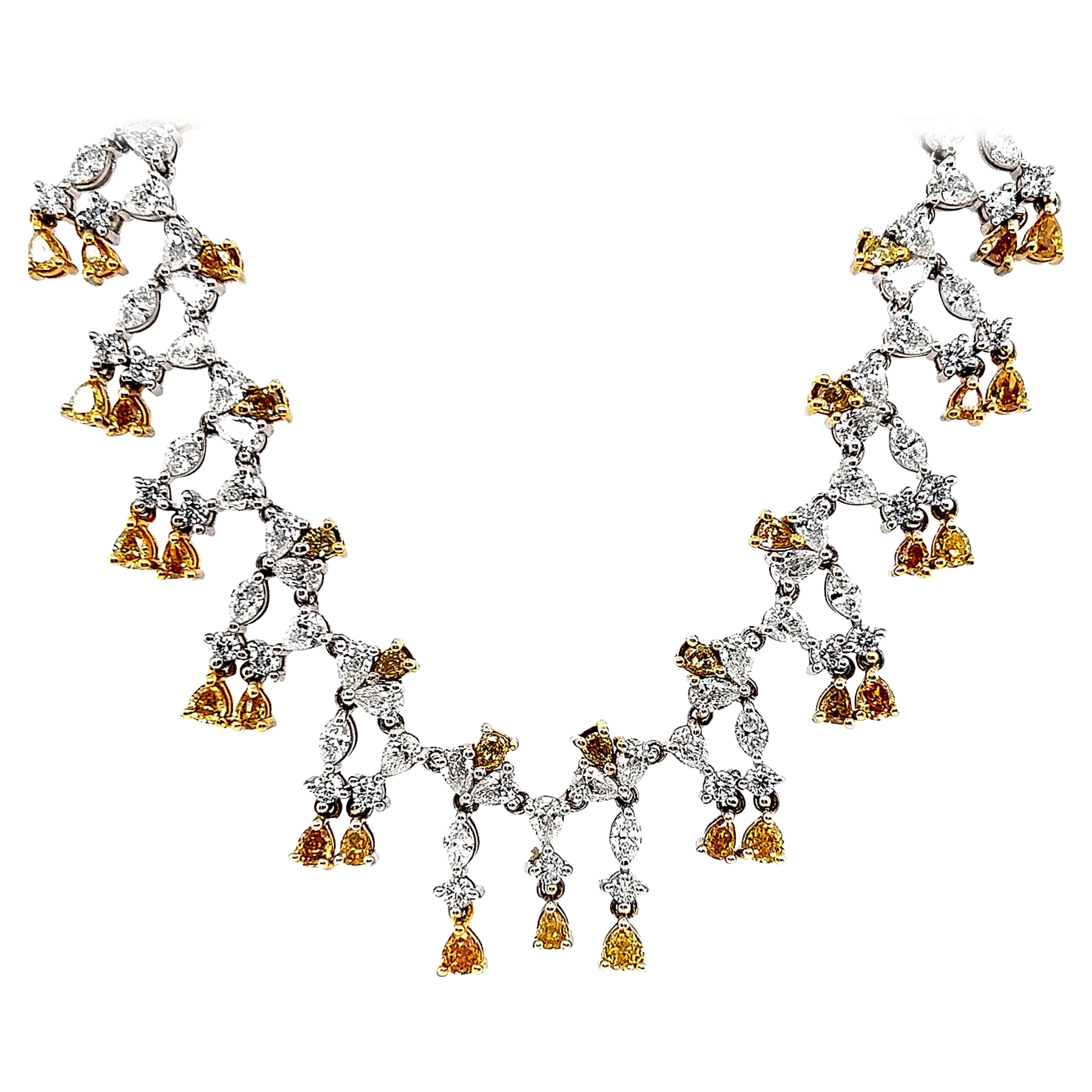 Alexander Beverly Hills 25.17 Gelb & Weiß Diamant Grand Halskette 18k Gold