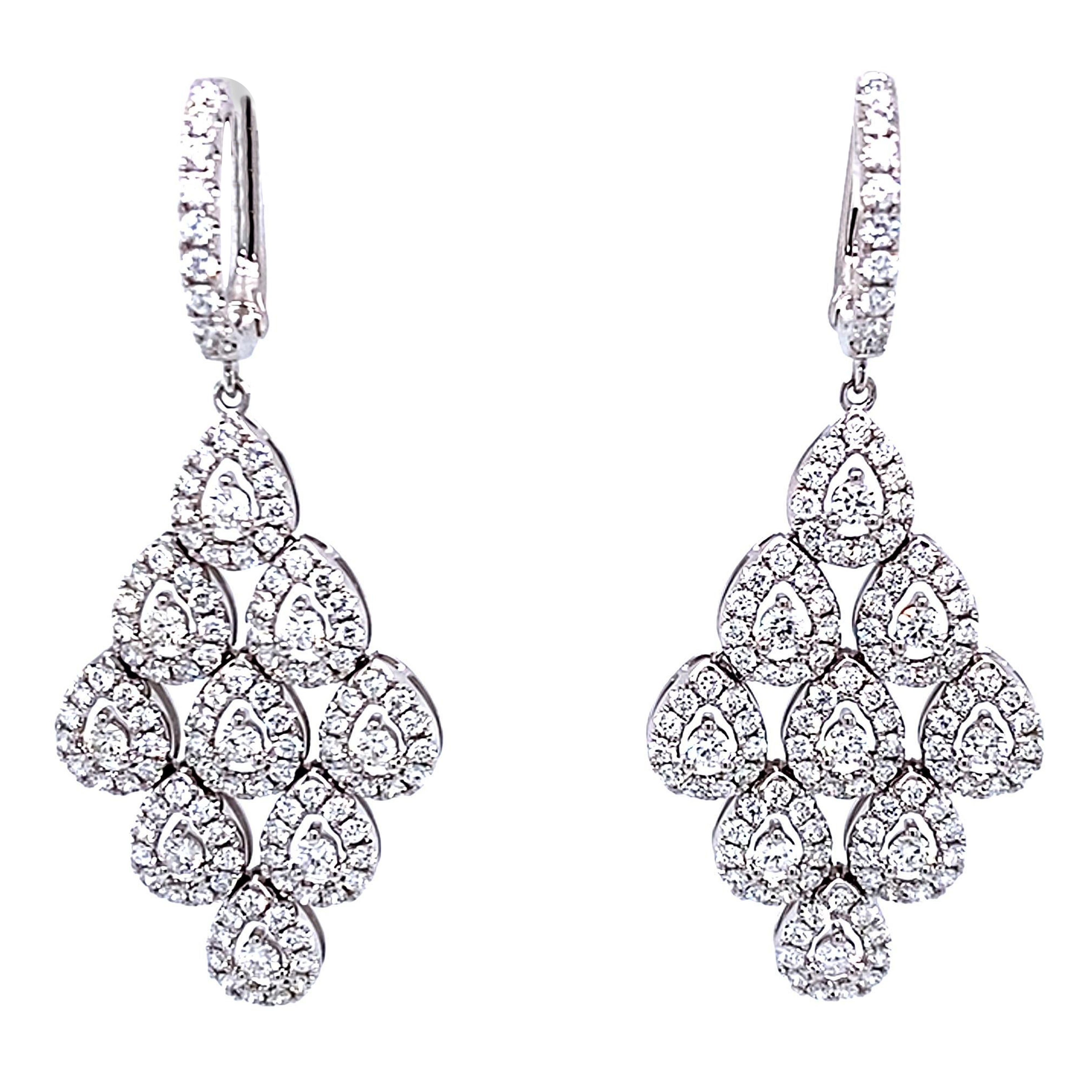 Alexander Beverly Hills 2.60ct Diamond Chandelier Earrings 18k White Gold