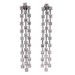 Alexander Beverly Hills 3.71ct Diamond Chandelier Rain Drop Earrings White Gold