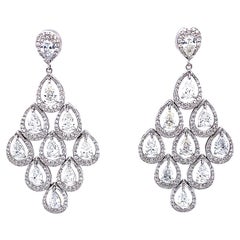 Alexander Beverly Hills 6.28ct Pear Diamond Chandelier Earrings 18k White Gold
