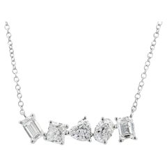 Alexander Beverly Hills 2.06ct Mixed Diamond Pendant Necklace 18k White Gold