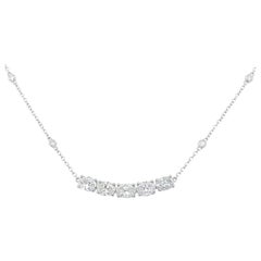 Alexander Beverly Hills Collier pendentif en or blanc 18 carats avec diamants ovales de 1,61 carat