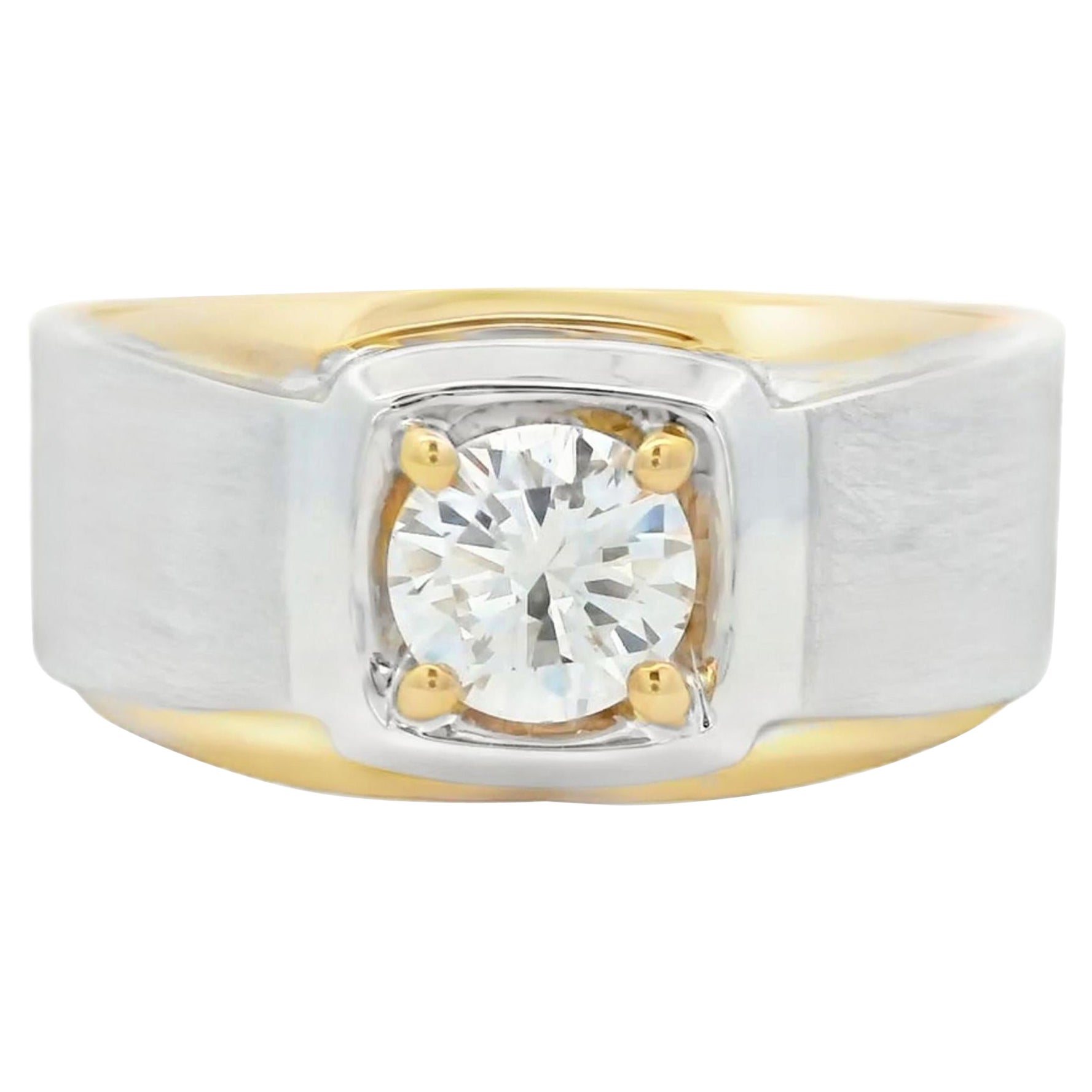 Alexander Beverly Hills GIA 0.68ct Round Diamond Ring 18k White Yellow Gold