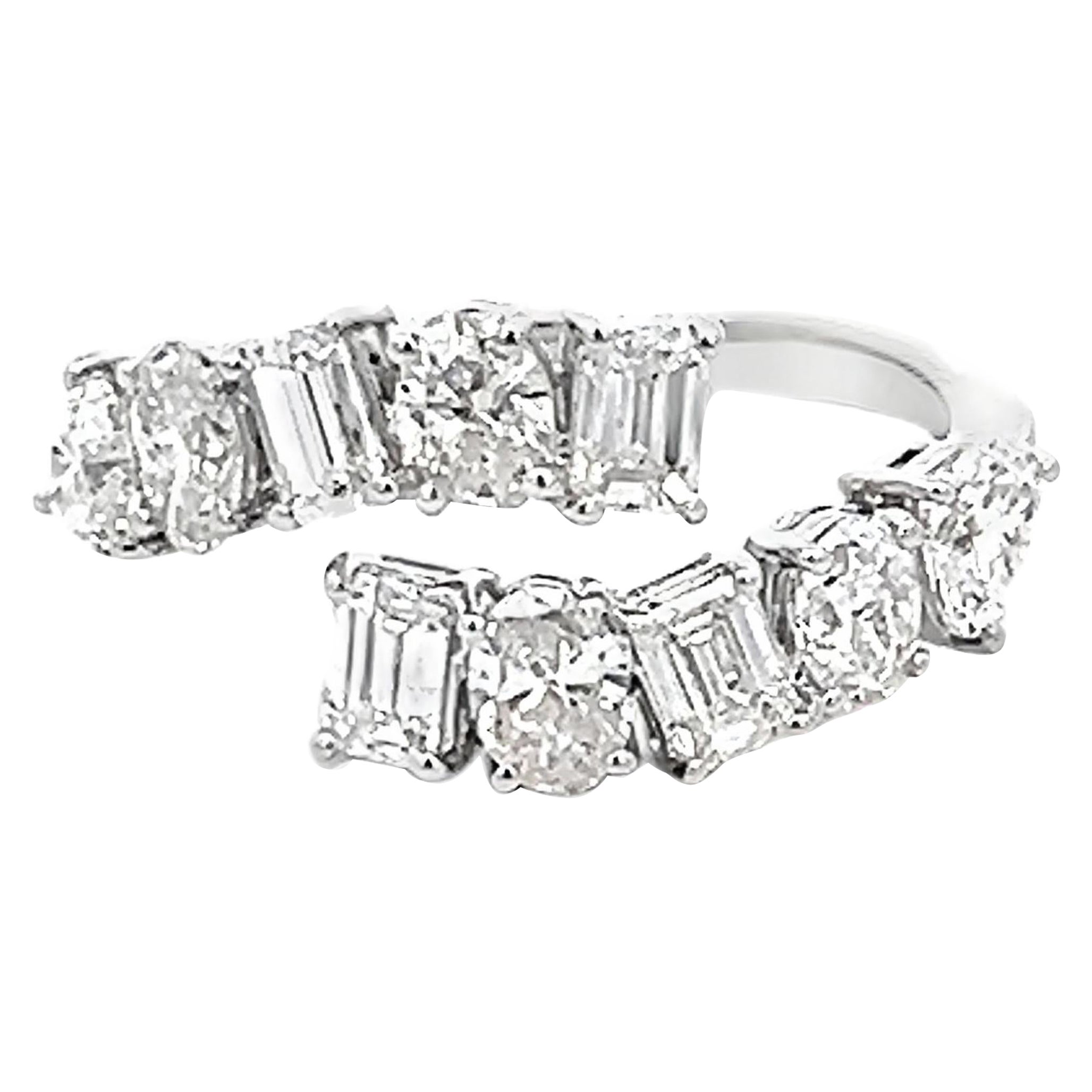 Alexander Beverly Hills 1.99ct Multi Diamond Bypass Ring 18k White Gold