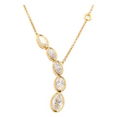 Alexander Beverly Hills 2.14ct Oval Diamond Pendant Necklace 18k Yellow Gold