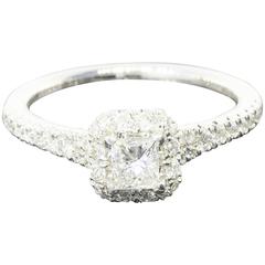  Princess Diamond Cushion Halo Engagement Ring
