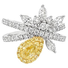 Alexander Beverly Hills - Anello a grappolo con diamanti bianchi e gialli da 1,98 carati - 18 carati