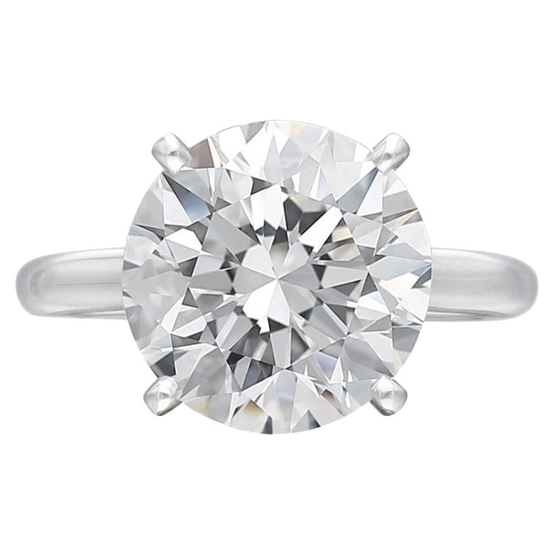 Verlobungsring aus Platin mit GIA-zertifiziertem Solitär mit 7,01 Karat Diamant im Rundschliff
