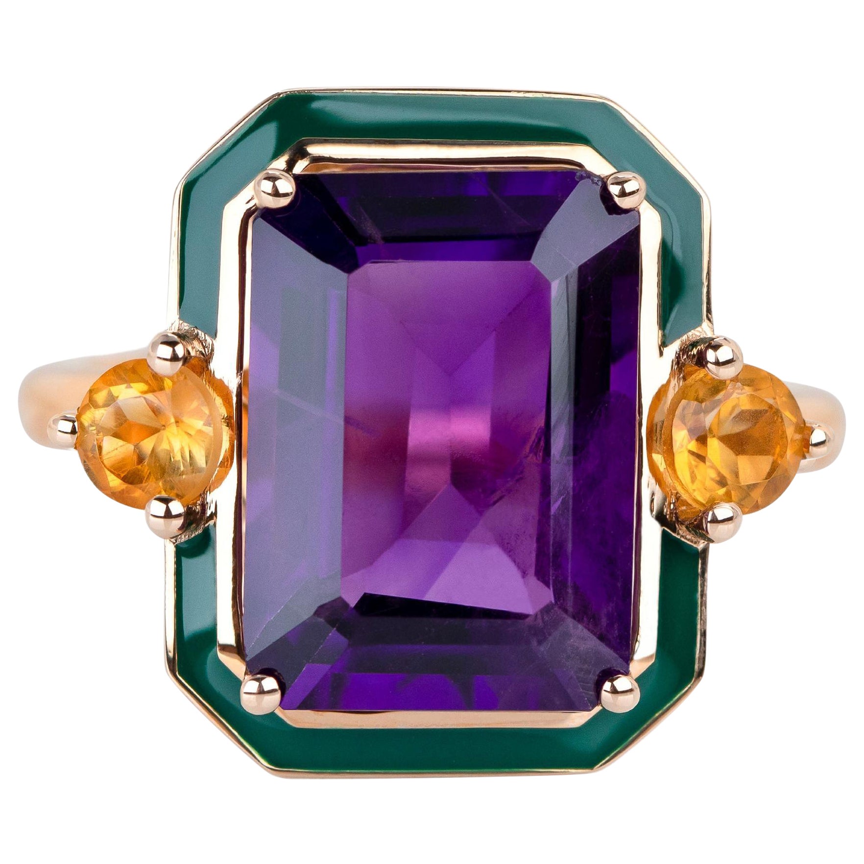 Anillo Artdeco y Cocktail, Anillo Amatista y Citrino, Anillo Plata 925 en venta