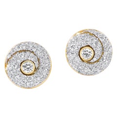 Studio Mullins Ionic Scroll Scattered Pave Earrings