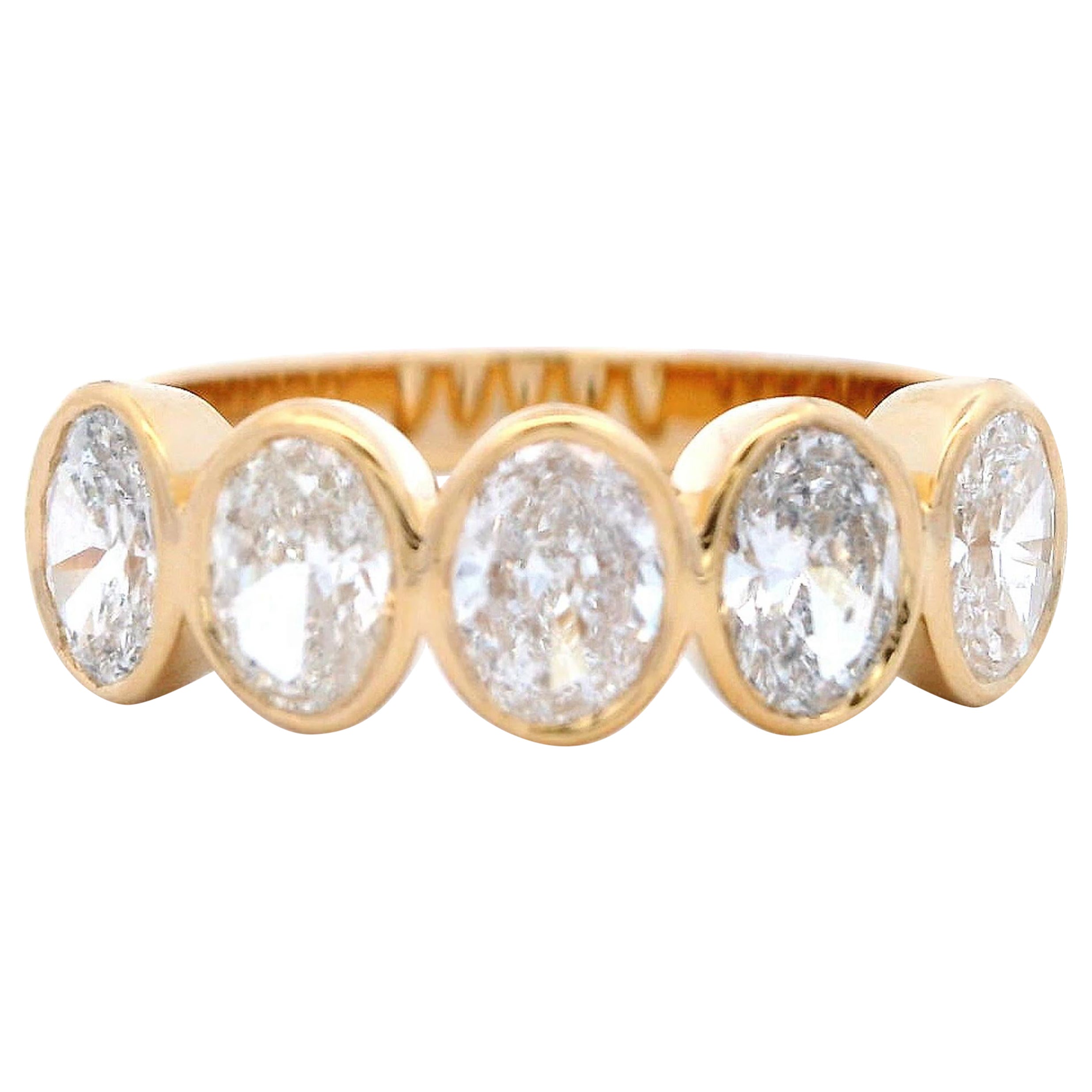 Alexander Beverly Hills Media alianza de diamantes ovalados de 1,25 ct Oro amarillo de 18k