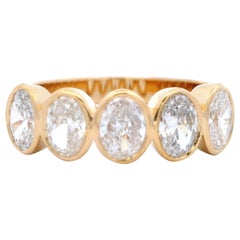 Alexander Beverly Hills Media alianza de diamantes ovalados de 1,25 ct Oro amarillo de 18k