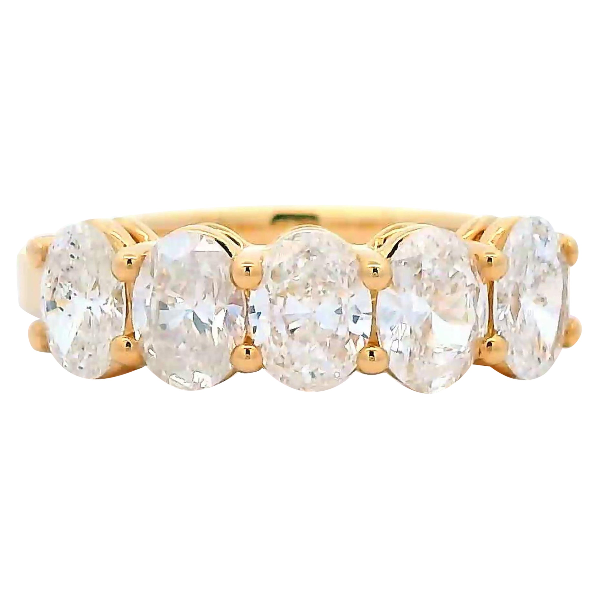 Alexander Beverly Hills Media alianza de diamantes ovalados de 1,50 ct Oro amarillo de 18k