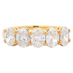 Alexander Beverly Hills Media alianza de diamantes ovalados de 1,50 ct Oro amarillo de 18k