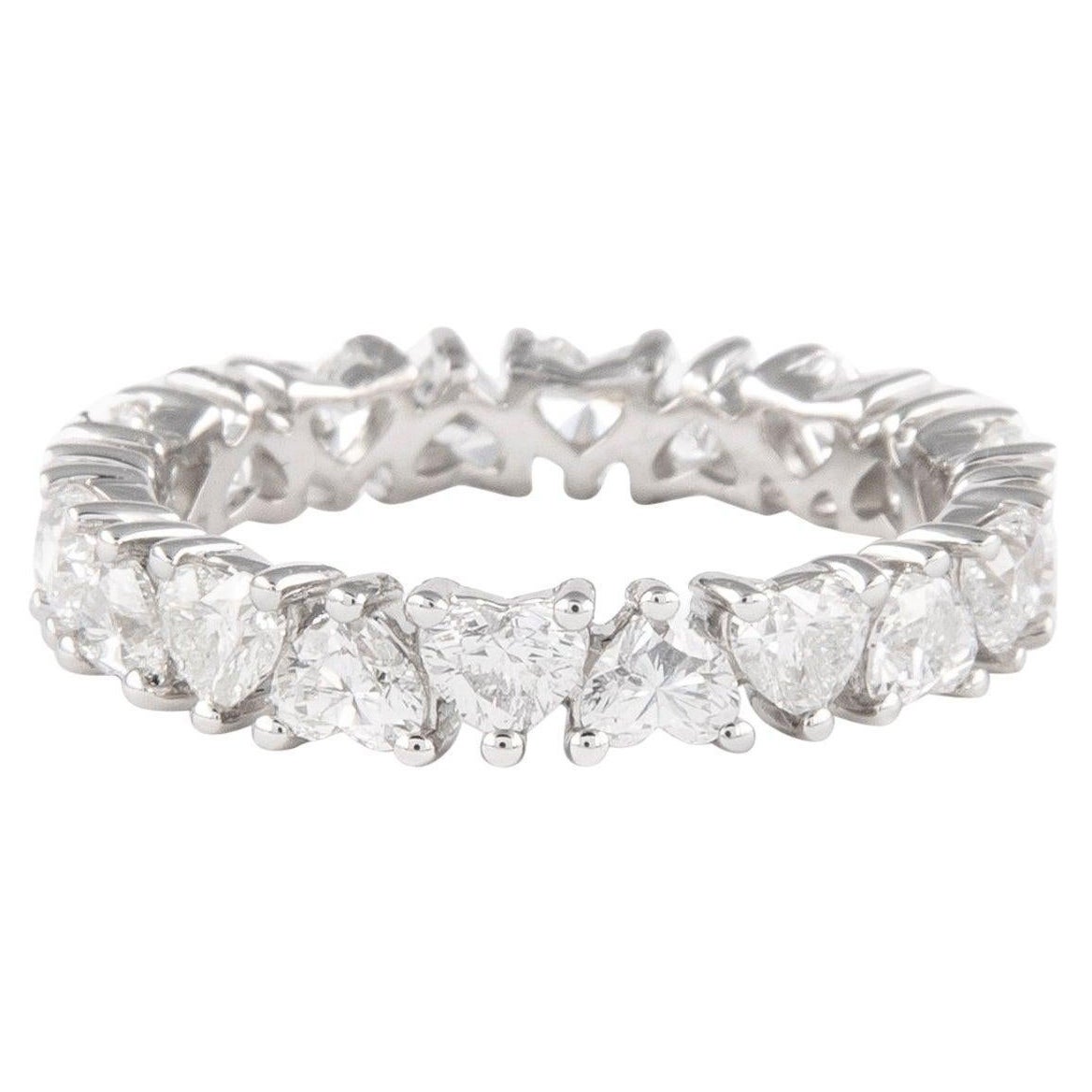 Alexander Beverly Hills 2.82ct Heart Diamond D/E VVS Eternity Band 18k For Sale