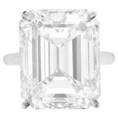 GIA Certified 20 Carat Emerald Cut Diamond Ring TYPE IIA Golconda Type