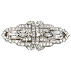 Art Deco Diamond Platinum and White Gold Brooch/Pin/Dress Clip/Pendant 1920s