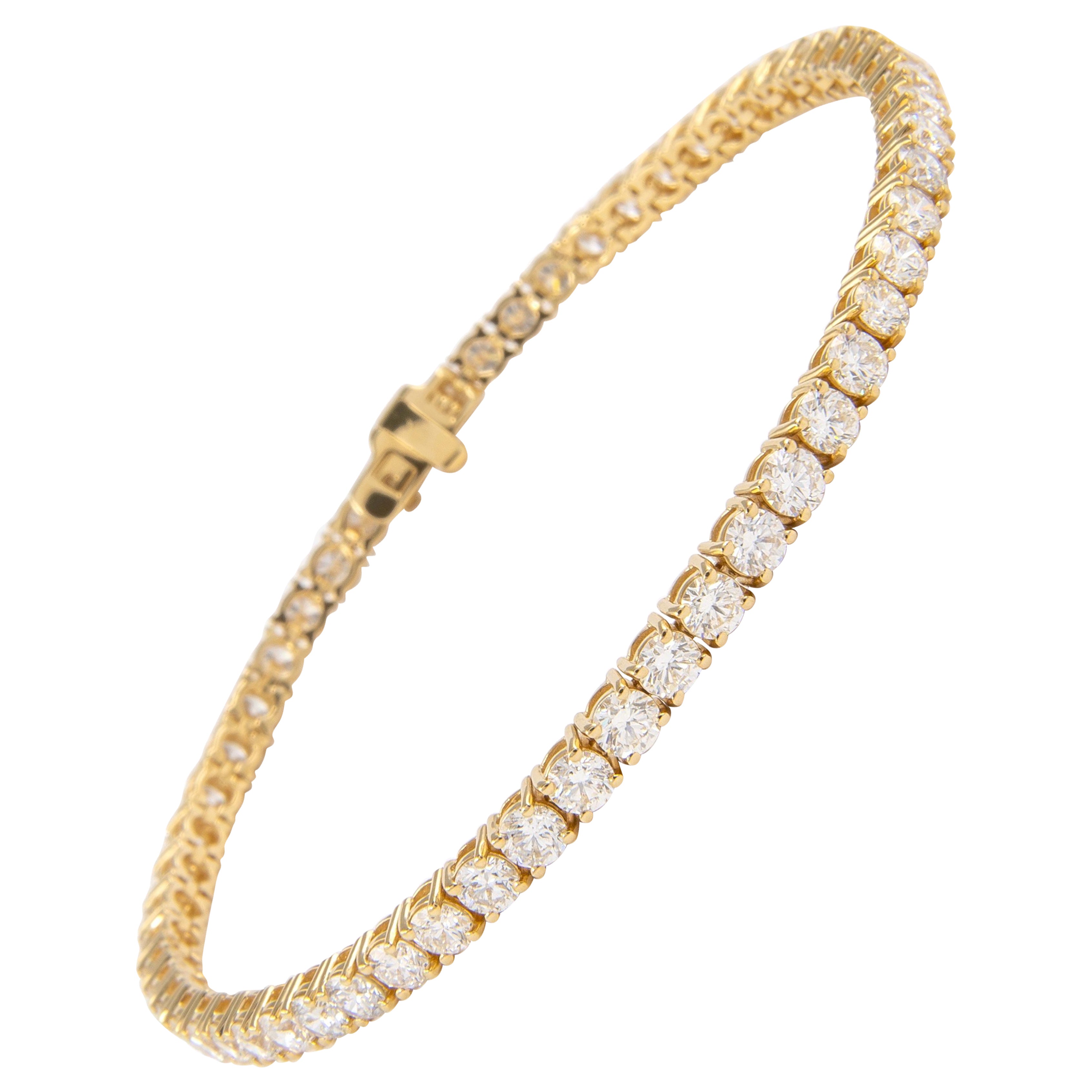 Alexander Beverly Hills Tennisarmband 18k Gelbgold mit 6,13 Karat Diamanten