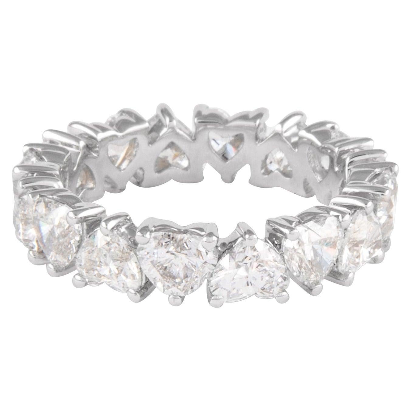 Alexander Beverly Hills 3.92ct Heart Diamond D-F VVS2/VS1 Eternity Band 18k S.5