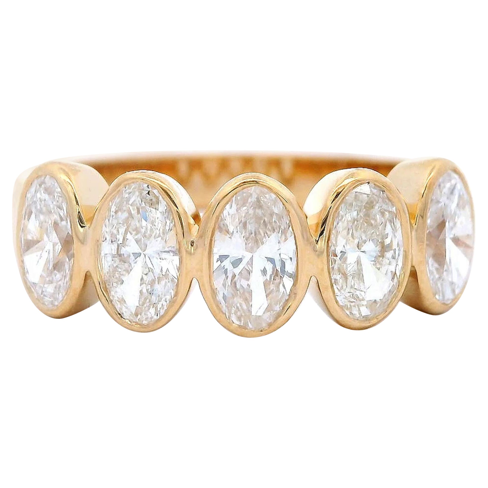 Alexander Beverly Hills Media alianza de diamantes ovalados de 1,25 ct Oro amarillo de 18k