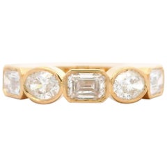 Alexander Beverly Hills 1.98ct Oval Diamond Half Eternity Band 18k Yellow Gold