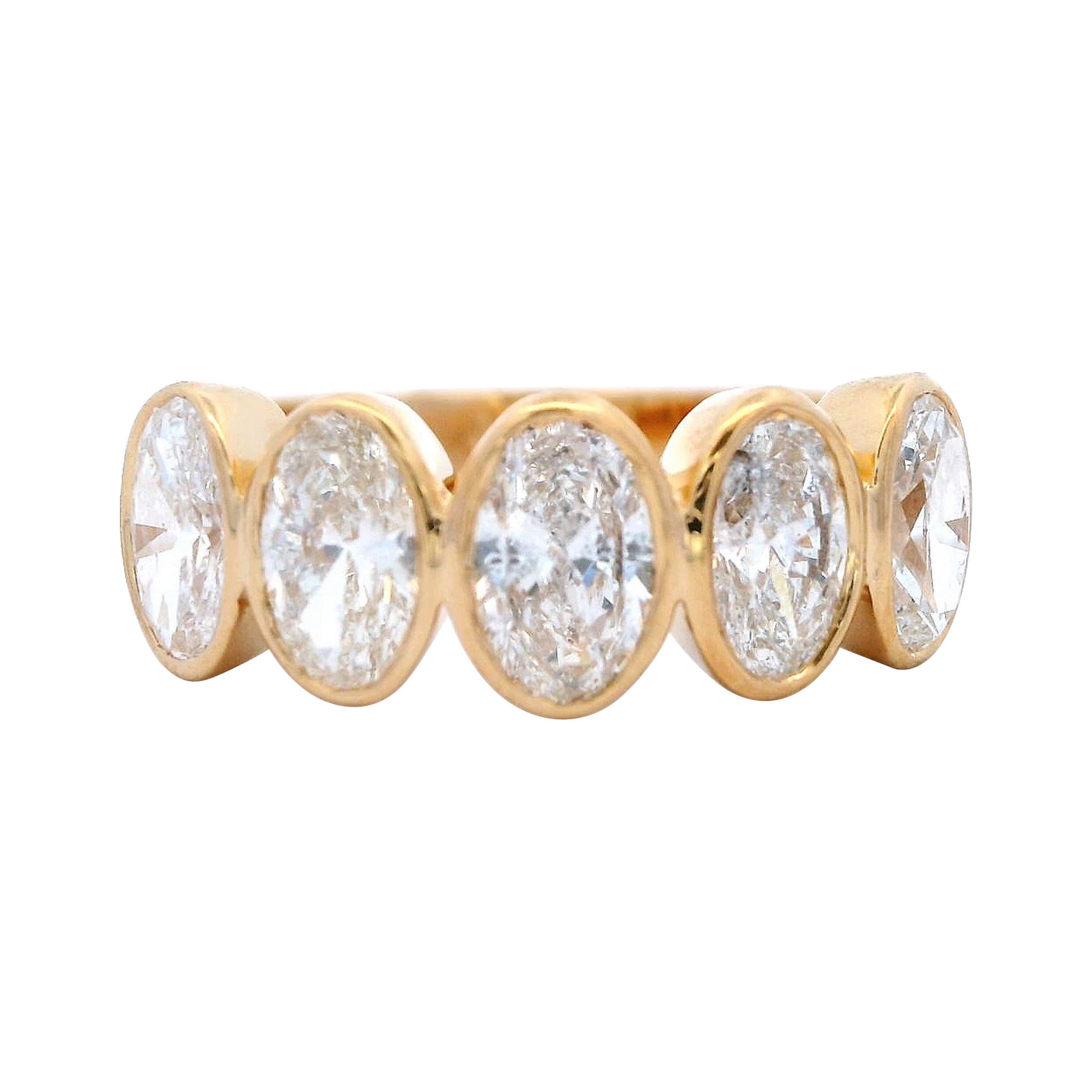 Alexander Beverly Hills Media alianza de diamantes ovalados de 1,69 ct Oro amarillo de 18k