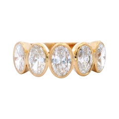 Alexander Beverly Hills 1.69ct Oval Diamond Half Eternity Band 18k Yellow Gold